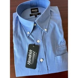 NWT Hendrick Automotive Group Collection Oobē Blue Button Shirt Size 17‎ 32/33